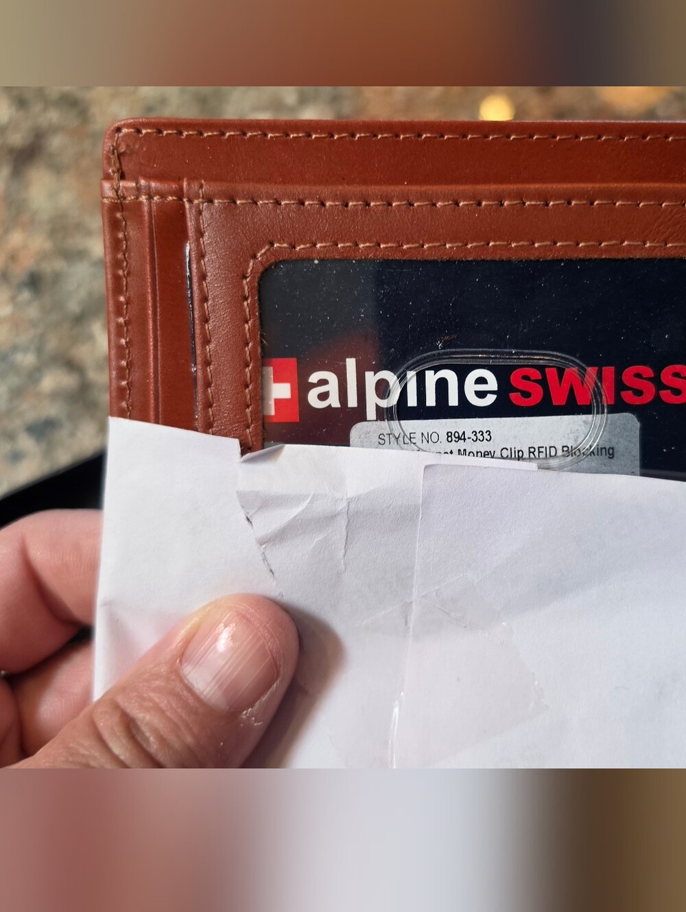 Alpine Swiss Men's RFID Blocking Magnetic Money Clip Wallet — New In Box Brown